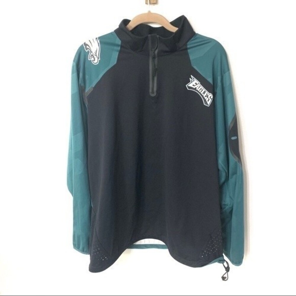 NIKE jacket mens black Philadelphia Eagles half zip jacket x large